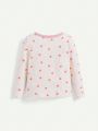 Cozy Cub Infant Baby Girls Cartoon Pattern Color-blocked Round Neck Pullover Top & Jogger Pants 4pcs/set