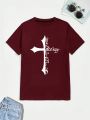 Extended Sizes Men Plus Letter Graphic Tee