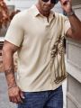 Extended Sizes Men Plus Coconut Tree Print Shirt