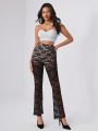 ChaKiva Latrell Luxe Collection High Waist Lace Flare Leg Pants
