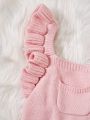 Baby Girls' Sweater Jumpsuit With Straps