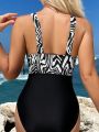 SHEIN Swim Chicsea One Piece Swimsuit With Random Printed Pattern