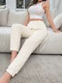 Tie Front Flannelette Lounge Pants