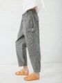 Plus Size Checkered Utility Pants