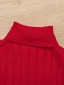 SHEIN Boys Baby Turtleneck Raglan Sleeve Sweater