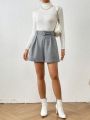SHEIN Tall Women's Woolen Wide Leg Shorts