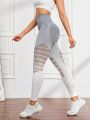 Ombre Hollow Out Wideband Waist Hollow Out Sports Leggings