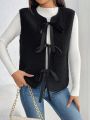 SHEIN Essnce Knot Front Teddy Vest Coat