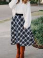 Plus Size Women'S Plaid Skirt