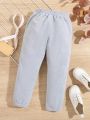 SHEIN Kids QTFun Young Girl Asymmetrical Waist Sweatpants