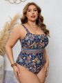 SHEIN Swim BohoFeel Plus Size One-Piece Swimsuit With Floral Print