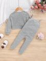 SHEIN Baby Girl Casual Knit Tank Romper And Long Sleeve Jacket Set