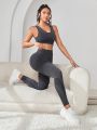 Seamless High Stretch Sports Bra With Leggings