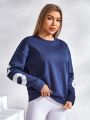 SHEIN Street Sport Back Printed Fleece Sweatshirt