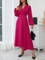 SHEIN Privé Elegant Ruffle Hem Women'S Dress For Dating