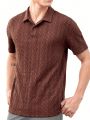 Manfinity Homme Men's Textured Knit Casual Short Sleeve Polo Shirt