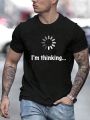 Men's Slogan Printed Short Sleeve Round Neck T-Shirt