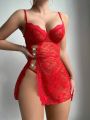 Women'S Sexy Lingerie Set (Underwire Slip Dress, Thong) Valentine'S Day Edition