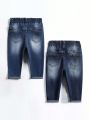 Baby Boy Sandblasted Multiple Bucking Horse Print Jeans