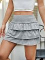 SHEIN Qutie Grey Knitted Women's Mini Skirt