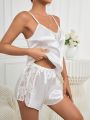 Lace Splicing Cami Pajama Set