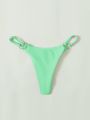 SHEIN Swim Basics Ring Linked Thong Bikini Bottom