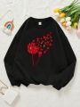 Teen Girl Butterfly Print Thermal Lined Sweatshirt