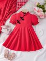 Chinese Style Qipao Dress Costume For Baby Girls' Suitable For Outdoor Photoshoot And Social Media Posts