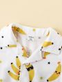 SHEIN Baby Boy Banana Print Shirt & Shorts