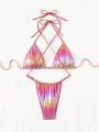 SHEIN Swim SXY Holographic Bikini Swimsuit Set With Circular Accents