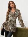 Random Leopard Print Long Sleeve Shirt