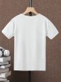 Teen Boys' Astronaut & Letter Print T-Shirt