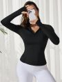 Women's Thumb Hole Slim Fit Sports Sweatshirt