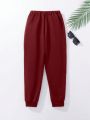 SHEIN Kids HYPEME Tween Girls' Knotted Waist Slanted Pocket Sweatpants