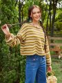 SHEIN WYWH Women's Drop Shoulder Striped Sweater