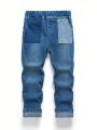 SHEIN Toddler Boys' Casual Denim Skinny Jeans With Pockets