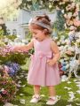 Baby Bow Front Flare Hem Dress