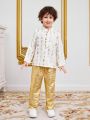 SHEIN Kids Nujoom Young Boy Kurta Set, Fashionable, Casual, Comfortable