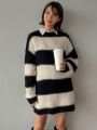 FriFul Two Tone Drop Shoulder Oversized Sweater Without Blouse