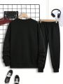 Men's Cartoon Patterned Sweatshirt And Sweatpants Two-piece Set