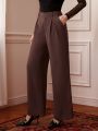 SHEIN DECDS Women's Wide Leg Pants With Pockets