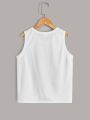 SHEIN Teen Boys' Casual Comfortable Solid Color Tank Top