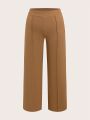 SHEIN BASICS Plus Size Solid Color Casual Pants