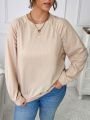 SHEIN Essnce Plus Solid Raglan Sleeve Sweatshirt