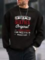 Men's Slogan Printed Fleece Sweatshirt