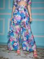 Alice McCall Floral Print Ruffle Trim Wide Leg Pants