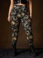 HOUSE OF THE DRAGON X SHEIN Plus Size Dragon And Letter Pattern Leggings