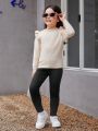 SHEIN Young Girl Solid Sweater Pants