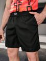 Manfinity EMRG Men's Shorts With Letter Patch Detail