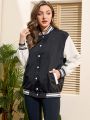 Women's Colorblock Baseball Jacket